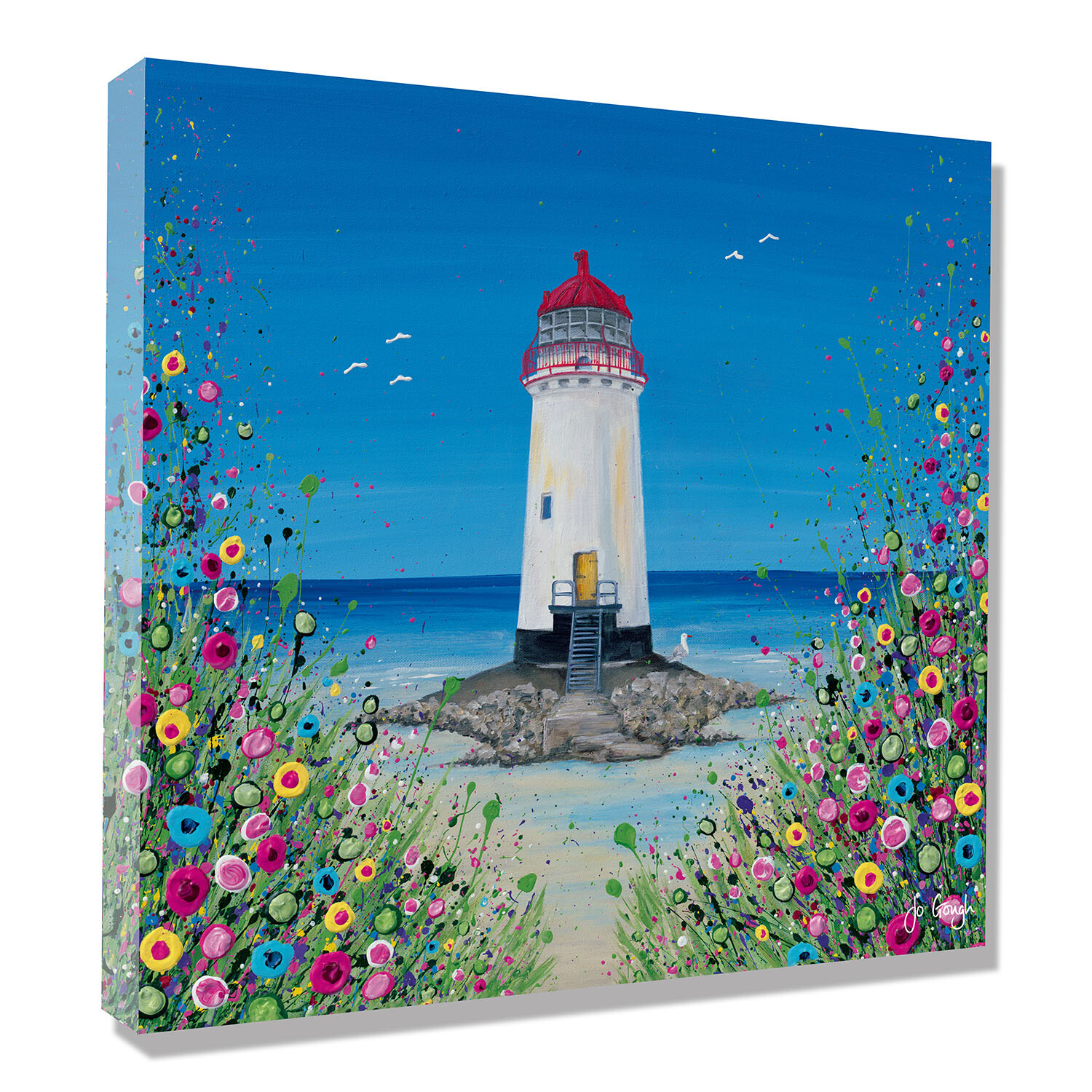 Jo Gough Bright Floral Nautical Canvas - Multicolour Image 2