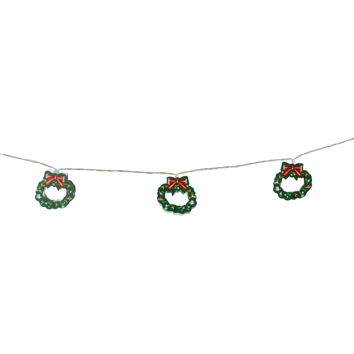 20 LED Christmas Wreath String Light - Green Image 3