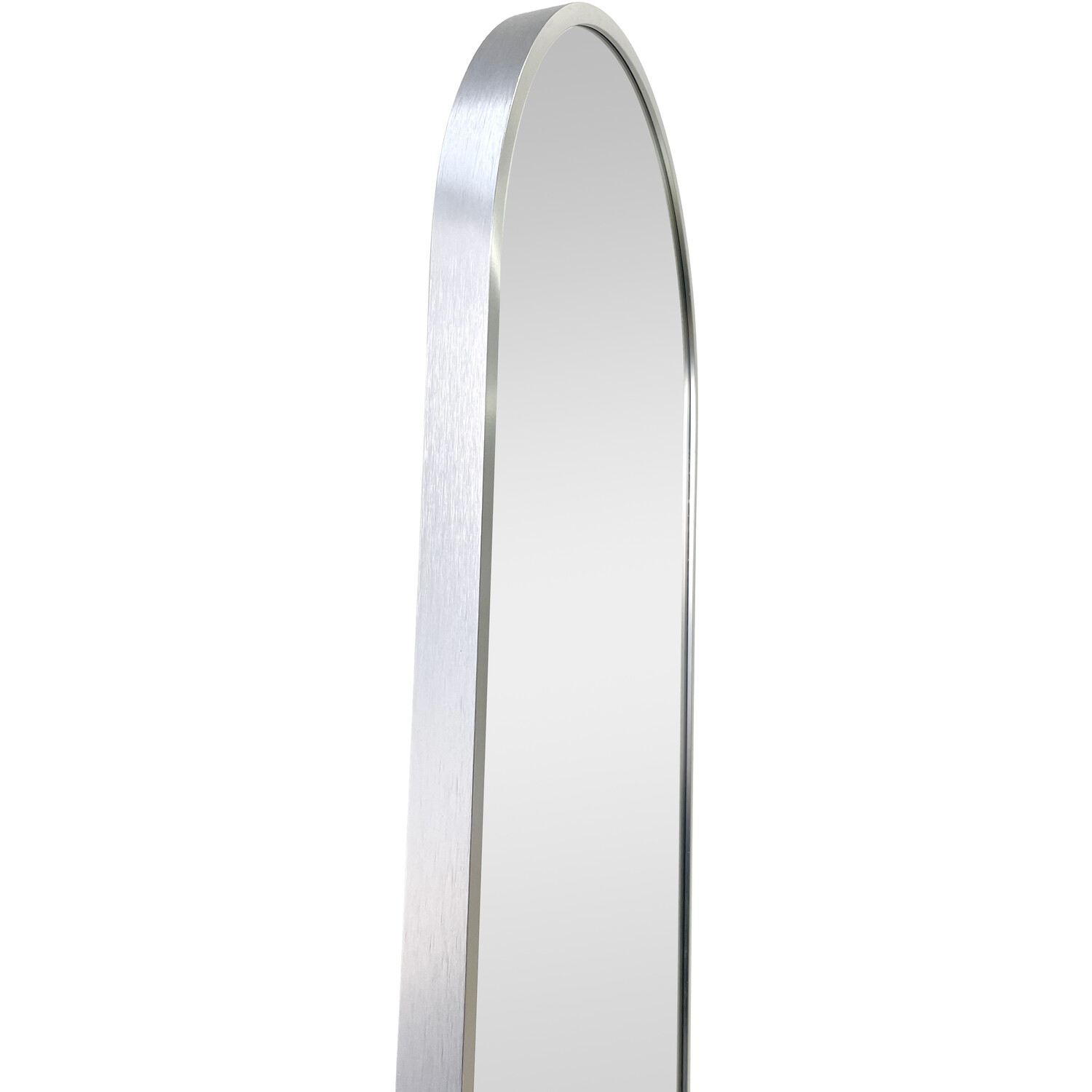 Silver Metal Framed Pill Mirror Silver Image 4
