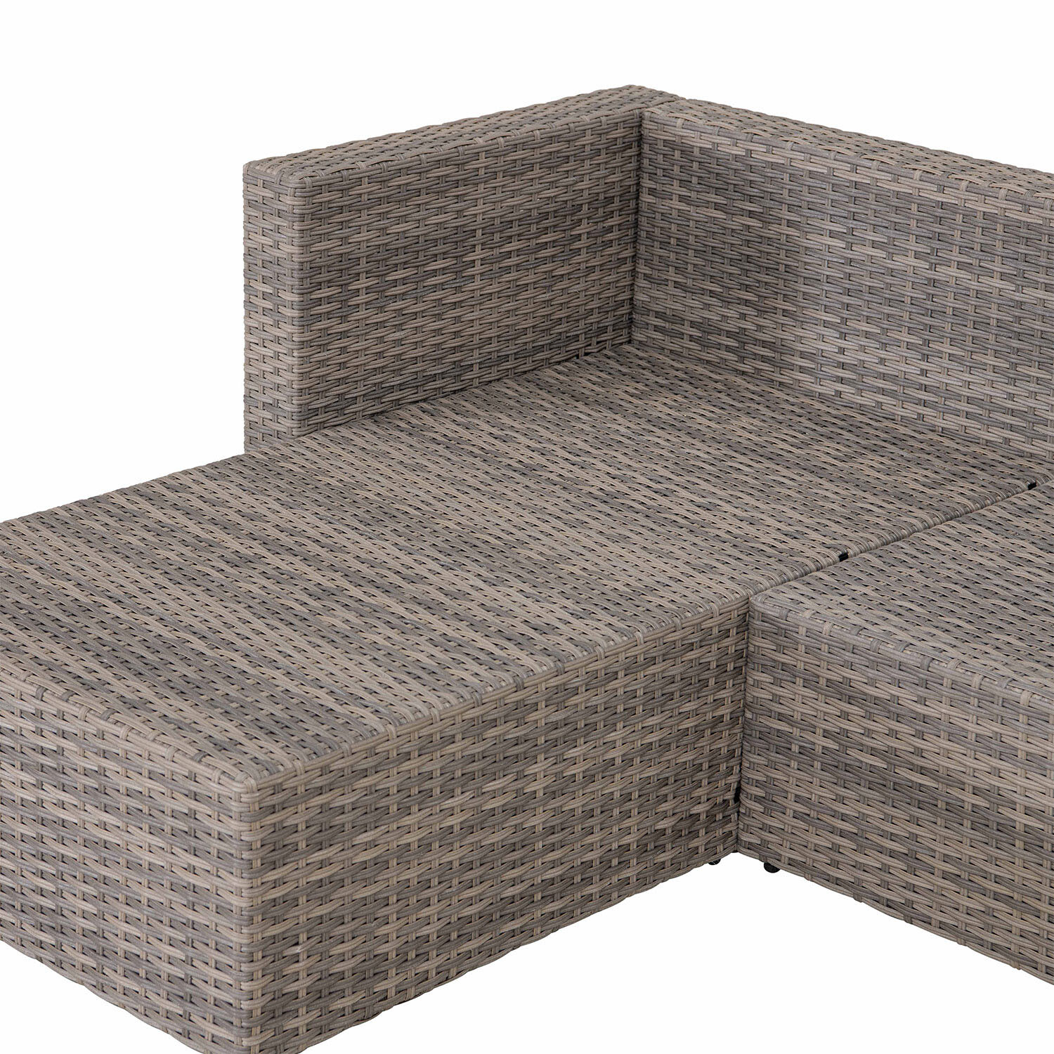 Alexandria 3 Seater Natural Rattan Wicker Garden Corner Lounge Set with Cushions Image 13
