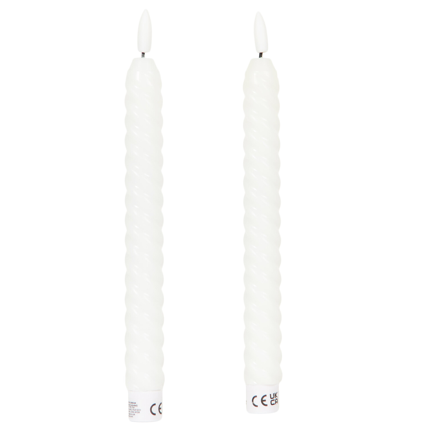 Set of 2 Twist Taper LED Candles - White or Ivory Image 5