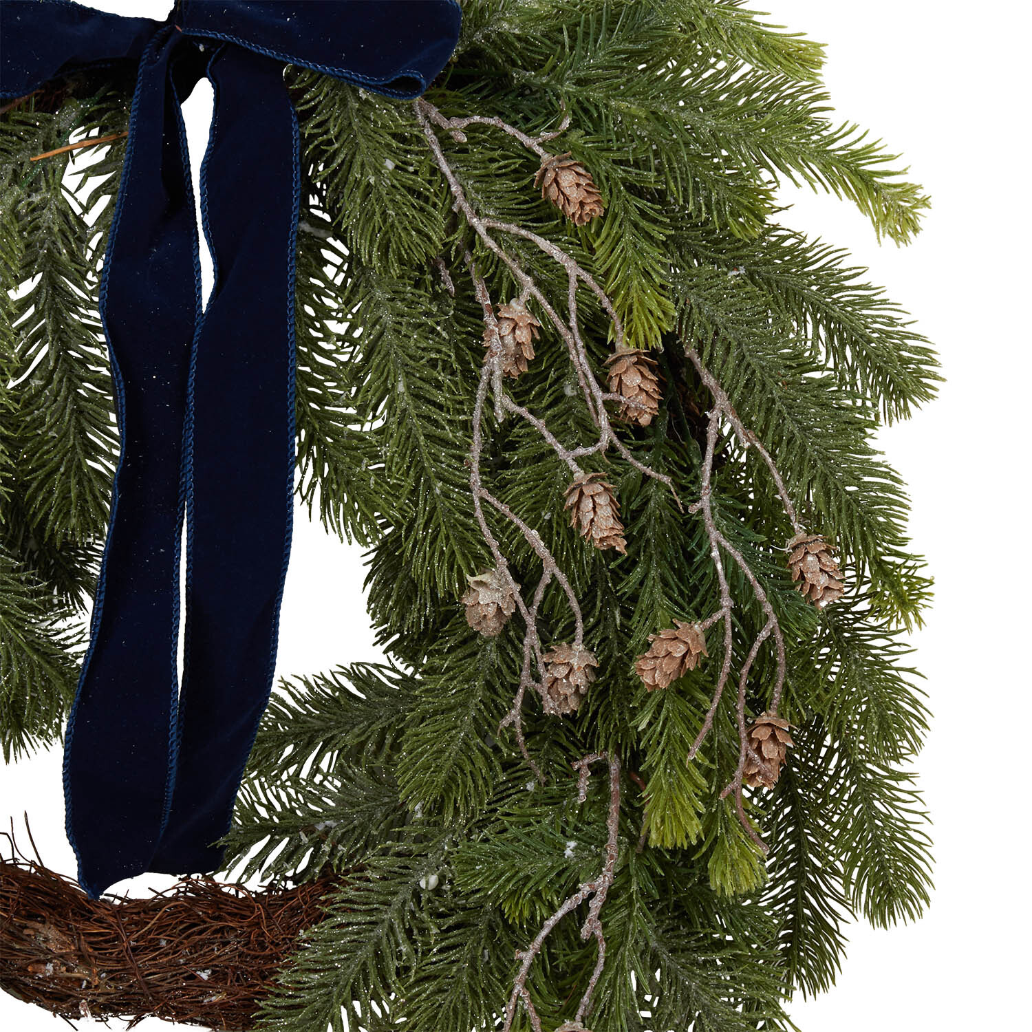 Cascading Wreath with Ribbon - Green Image 3