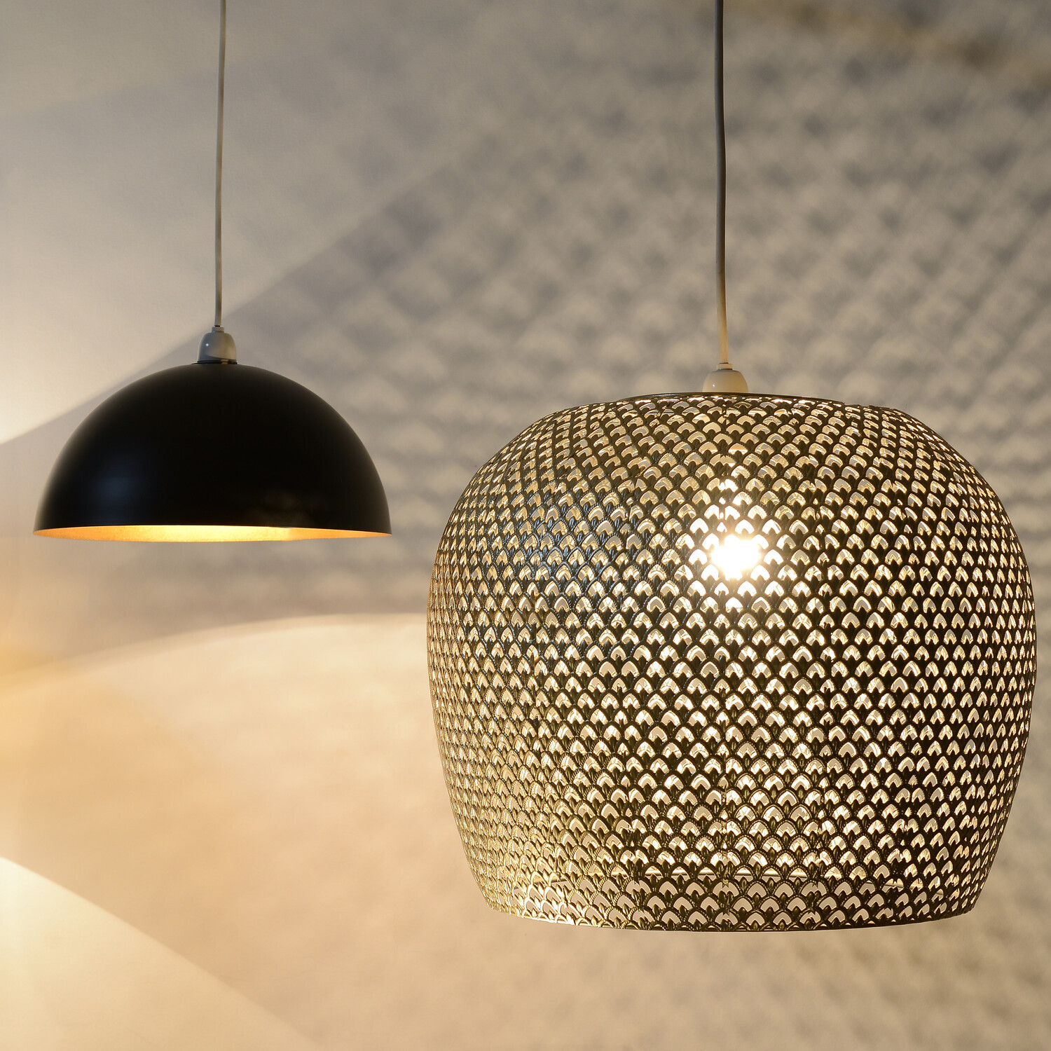 Moroccan Gold Cut Out Dome Shade Metal Pendant Light Image 2