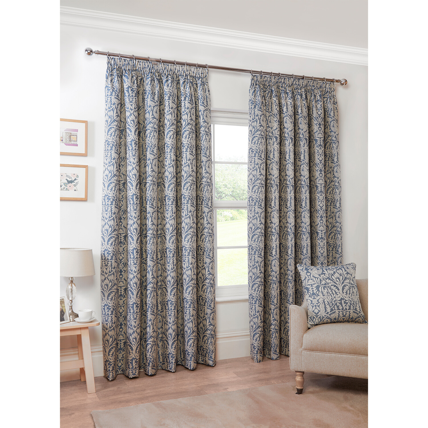 Elmsley Taped Curtain Navy - Navy / 168cm / 183cm Image 2