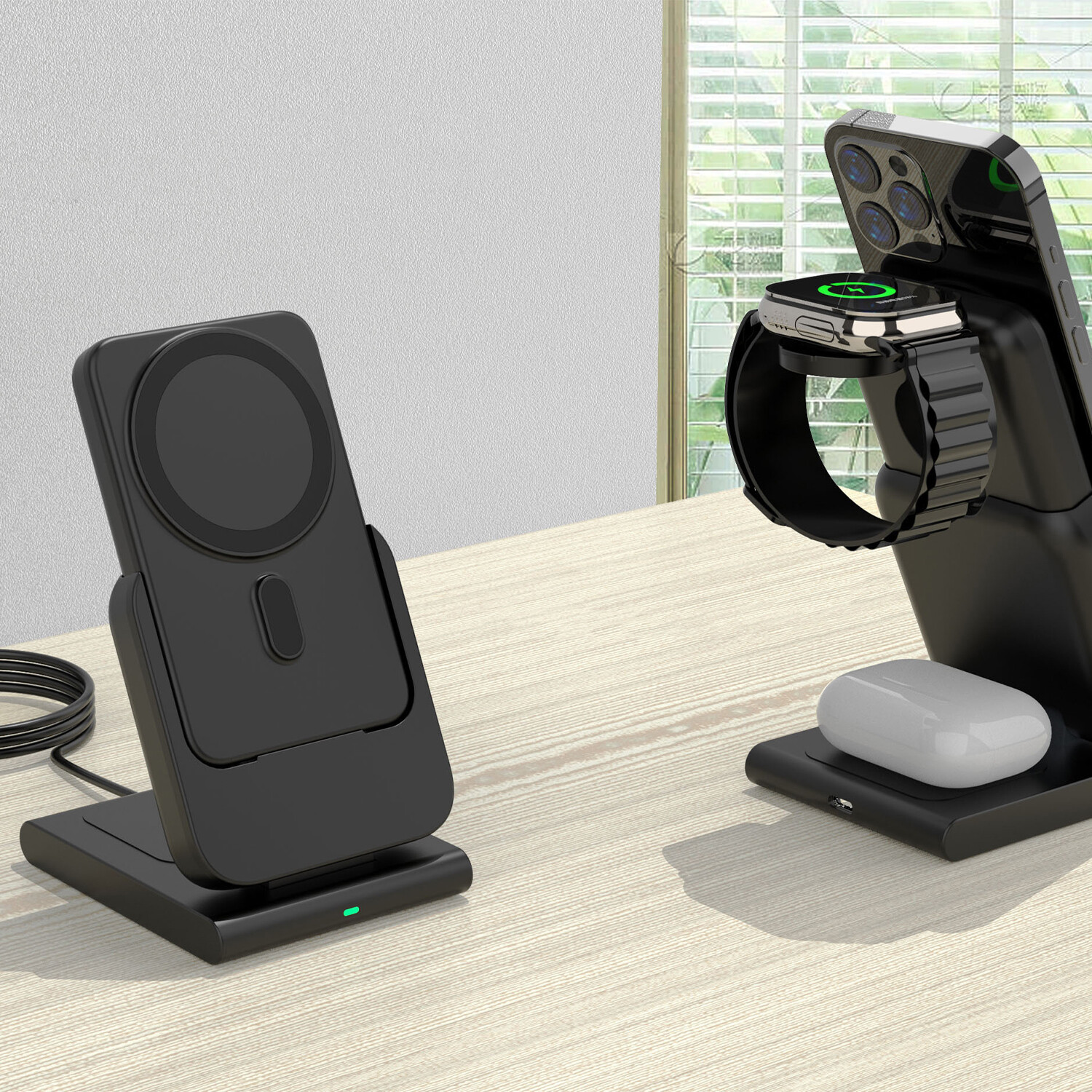 Wireless Charging Stand with Power Bank - Grey Image 5