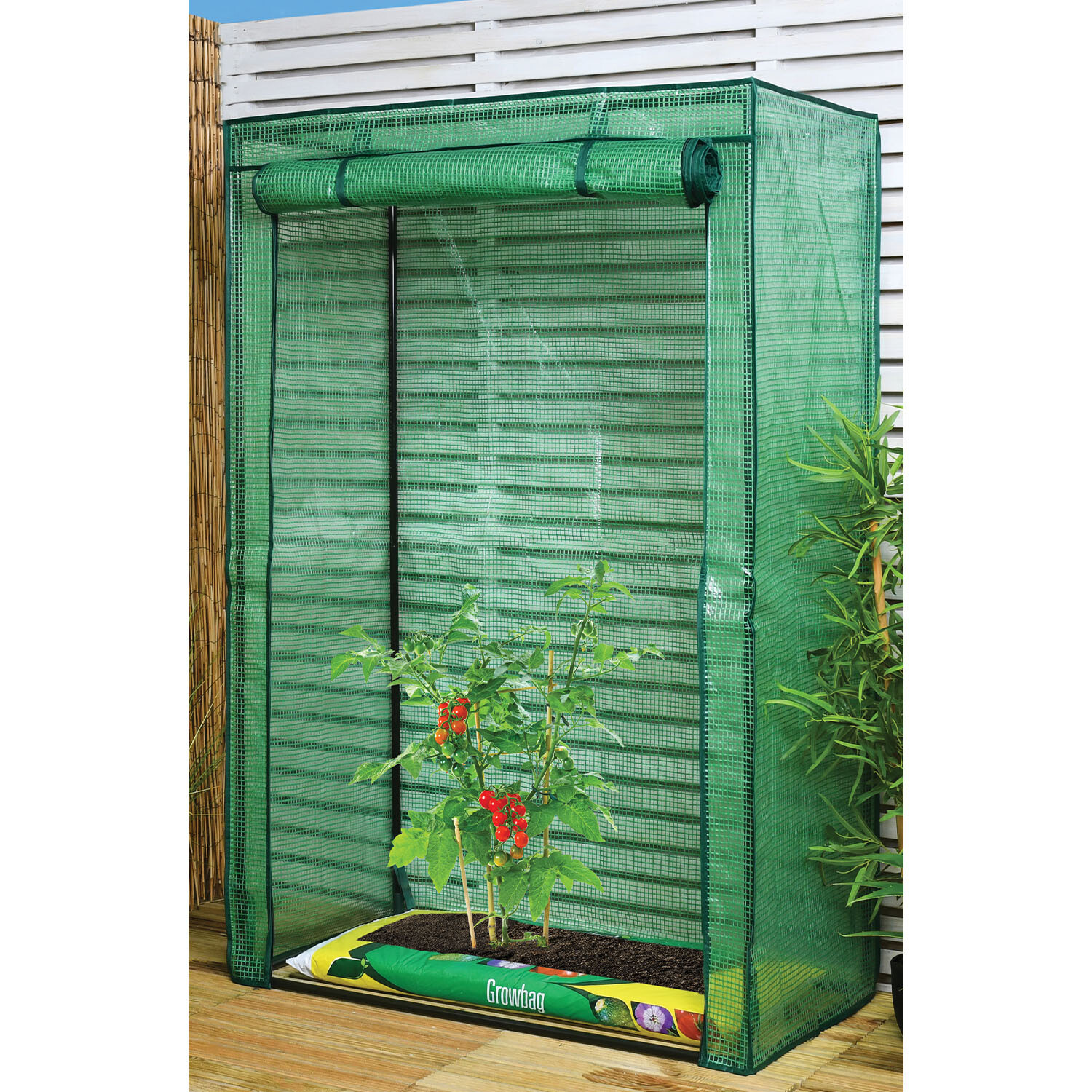 Tomato Greenhouse with Mesh Cover - Green Image 4