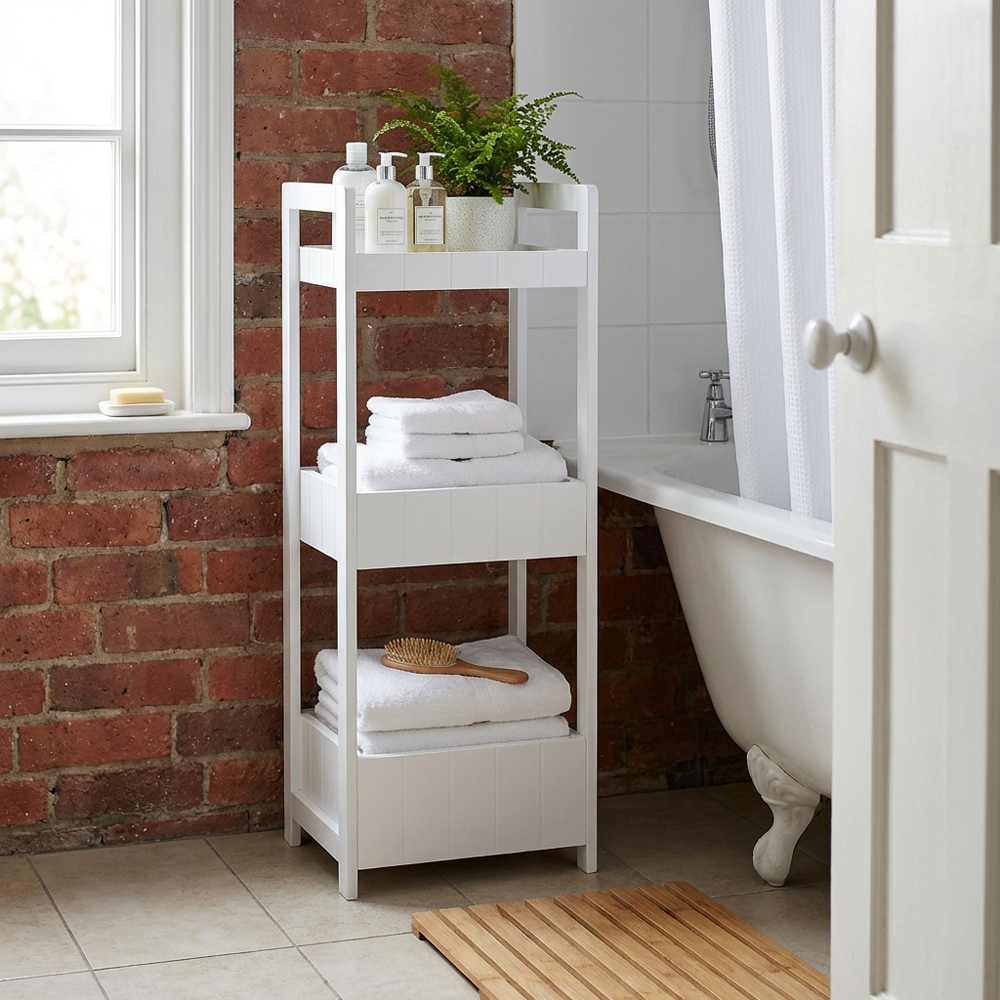 Kingston White Bathroom Caddy Image 7