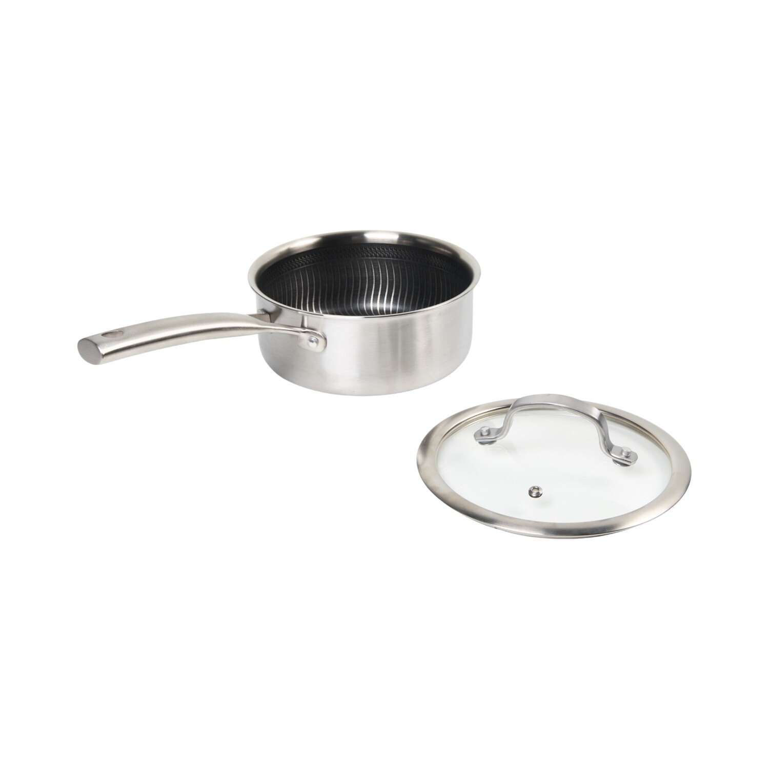 Stainless Steel Saucepan with Lid Silver 18cm Image 3
