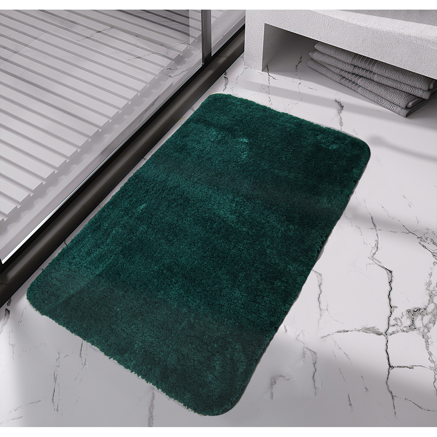 Emerald Green Supersoft Bath Mat 45 x 75cm Image 3