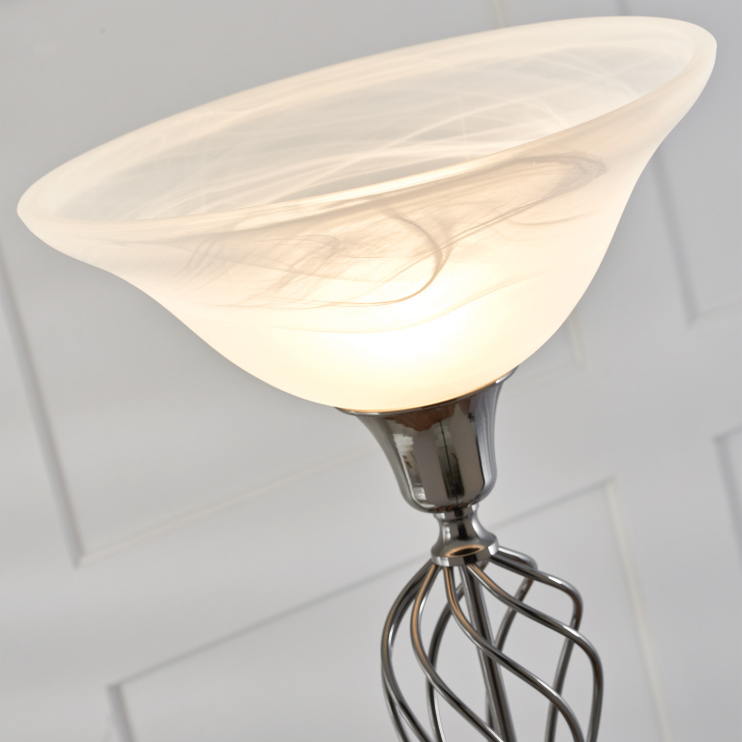 Black Classic Torchiere Lamp Image 4