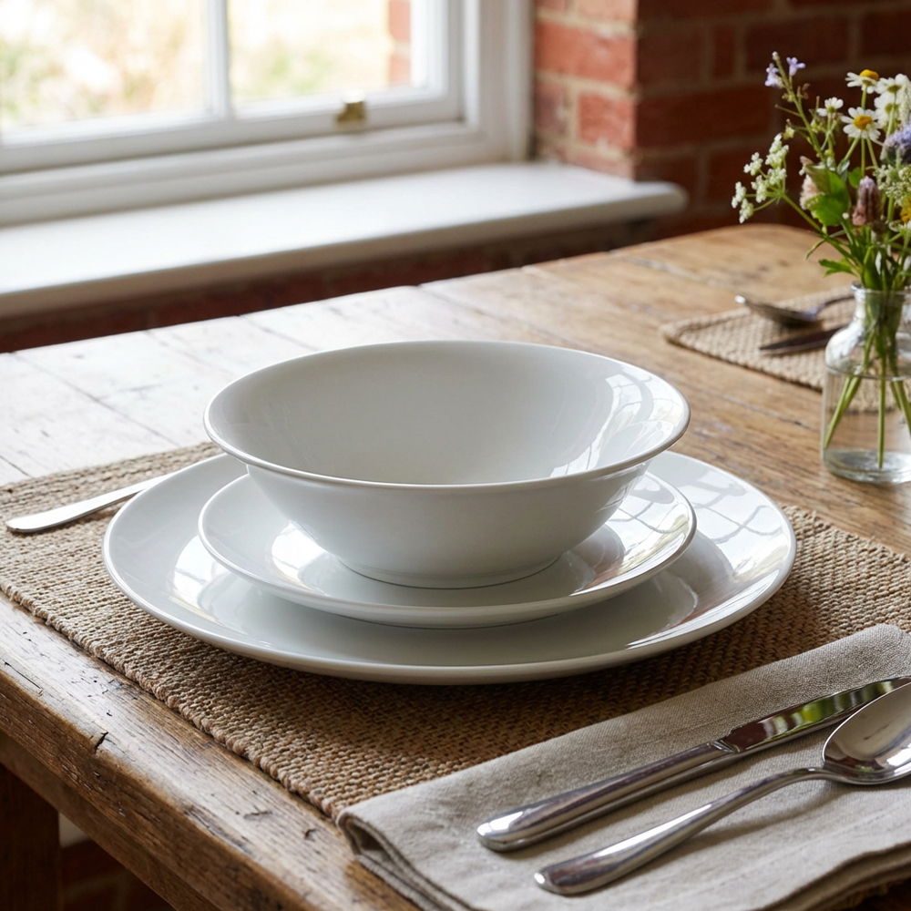 Essentials Coupe White 12 Piece Dinner Set Image 8