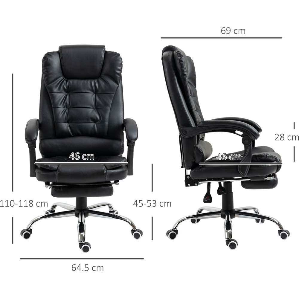 Portland Black PU Leather Tall Back Executive Office Chair Image 8
