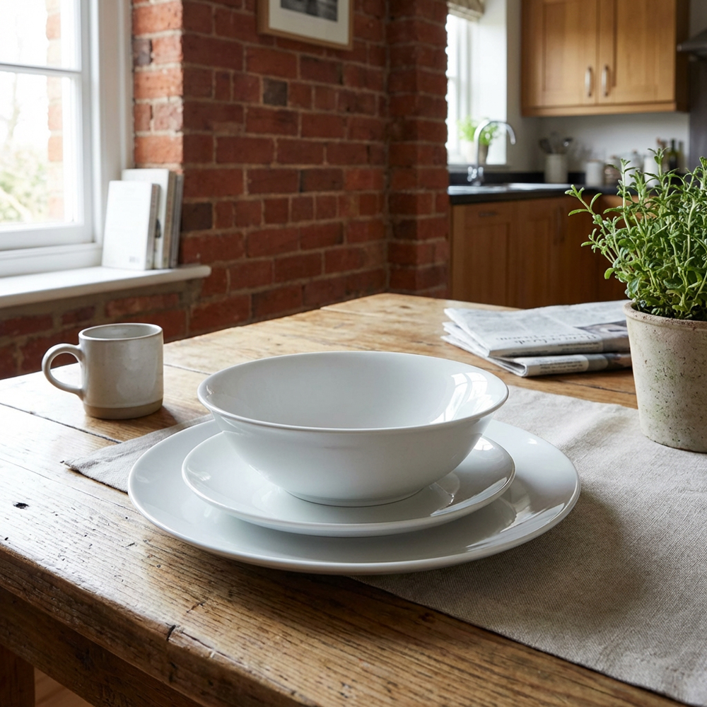 Essentials Coupe White 12 Piece Dinner Set Image 7