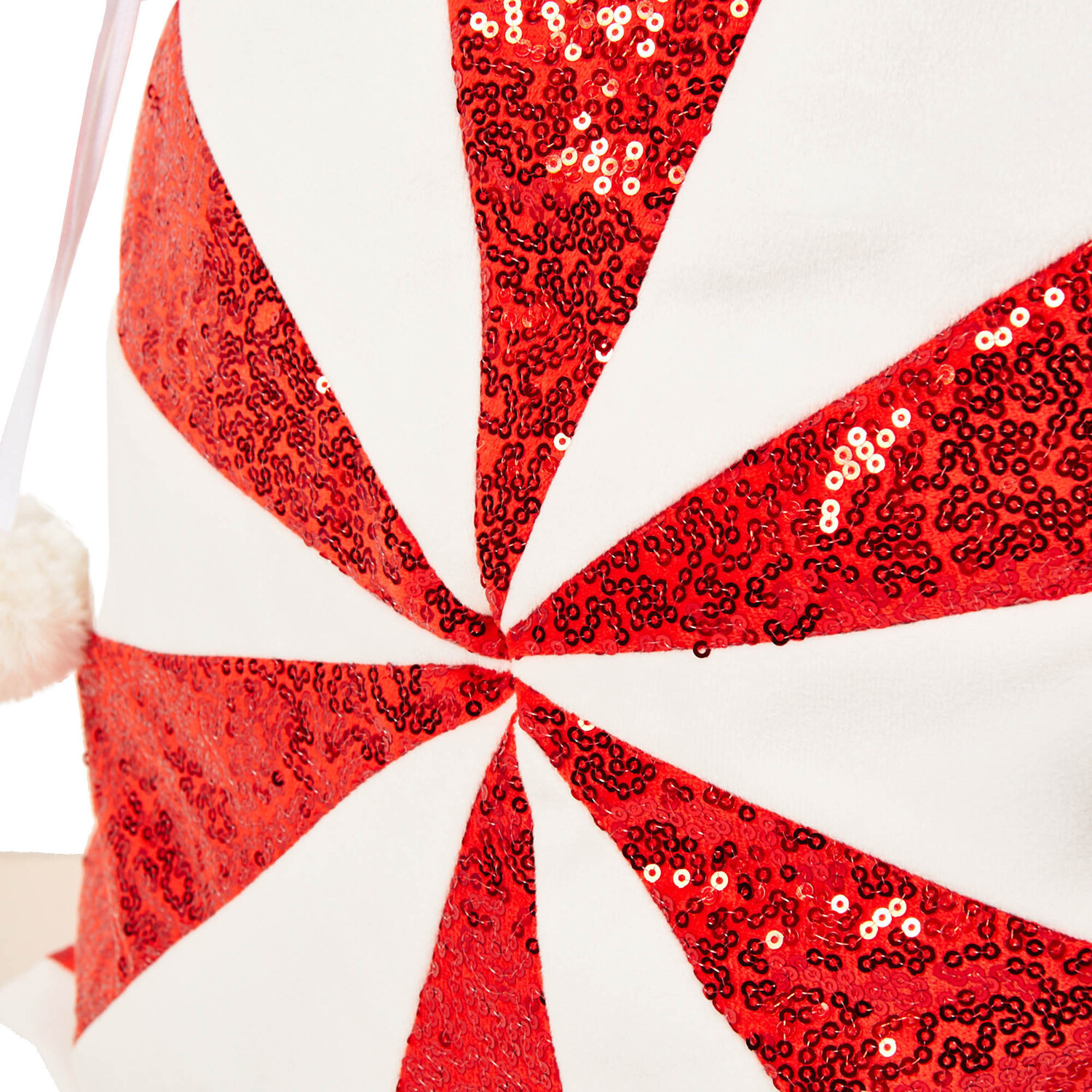 Candy Cane Sequin Sack - Red & White Image 7