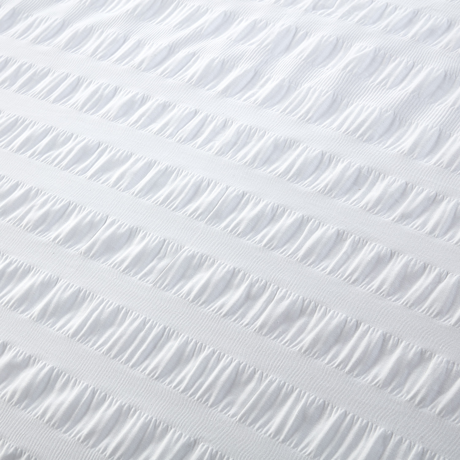 Divante Super King White Seersucker Duvet Set Image 2