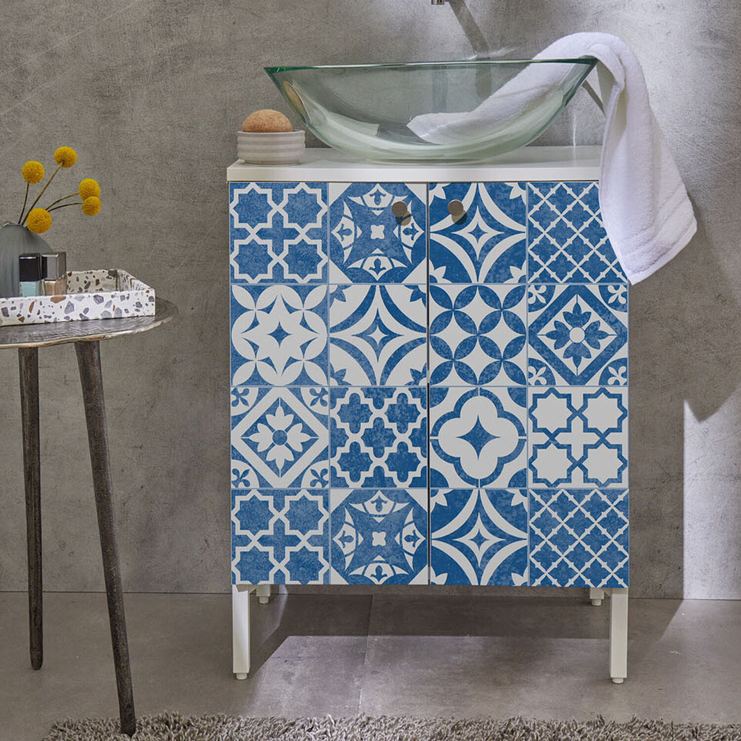 d-c-fix Zuladi Self Adhesive Vinyl Film - Blue and White Image 2