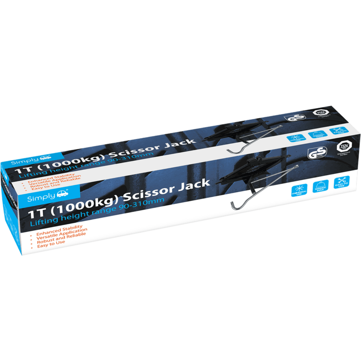 Simply Auto 1 Tonne Scissor Jack Black Image 2