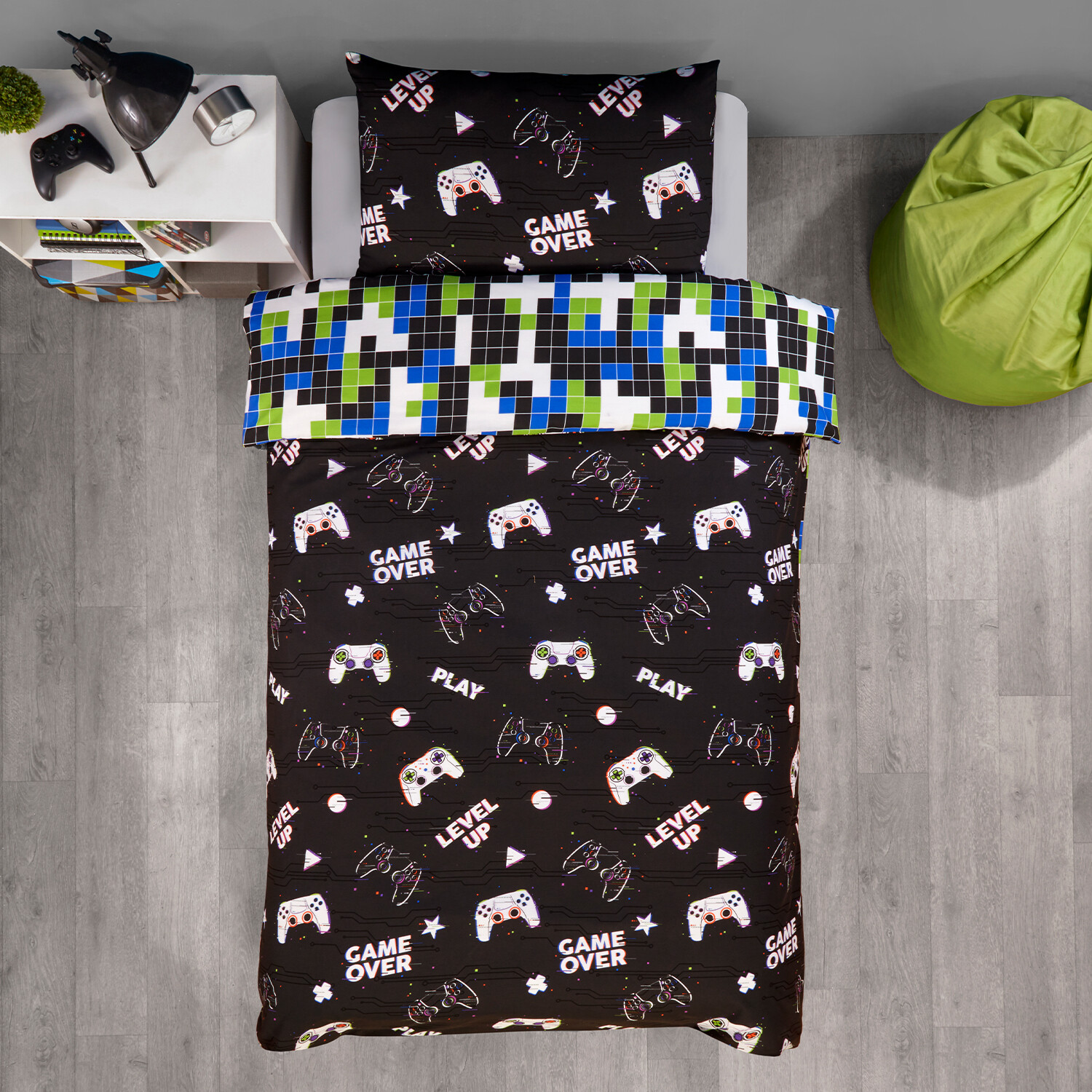 Gamer Duvet Set - Black Image 5