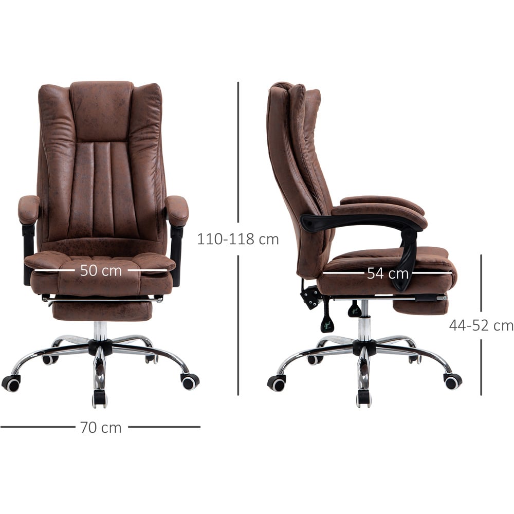 Portland Brown Microfibre Swivel Office Desk Chair Image 8