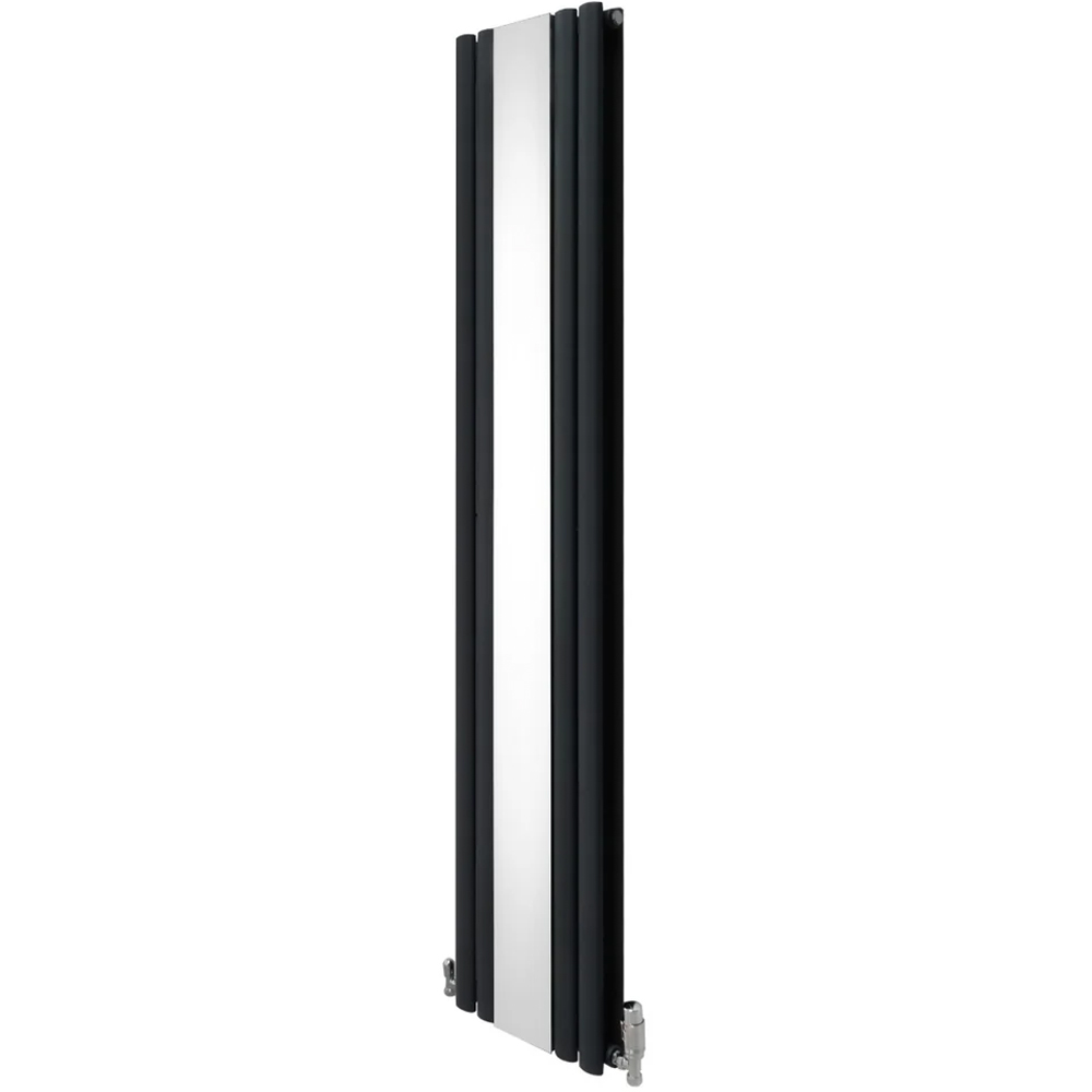 Monster Shop 3340 BTU Anthracite Grey Oval Mirror Radiator and Valves 1800 x 380mm Image 3