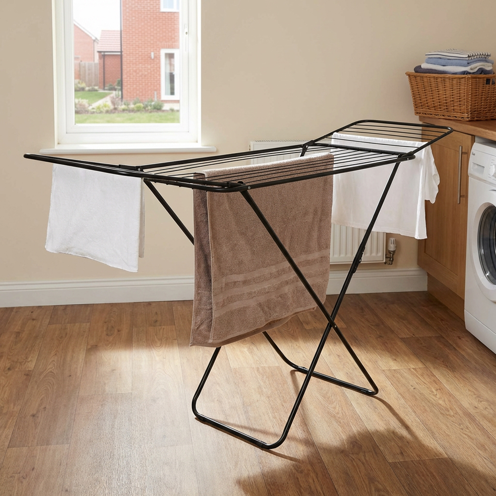Living Solutions Wire Clothes Airer 18m - Black Image 7