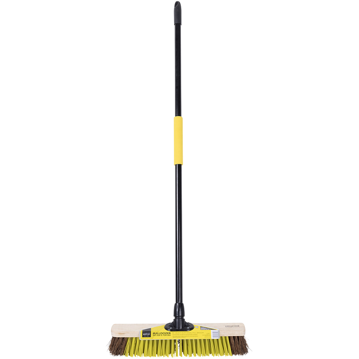 Bulldozer HD Fill Broom Scraper 18 inch - Black and Yellow Image 2