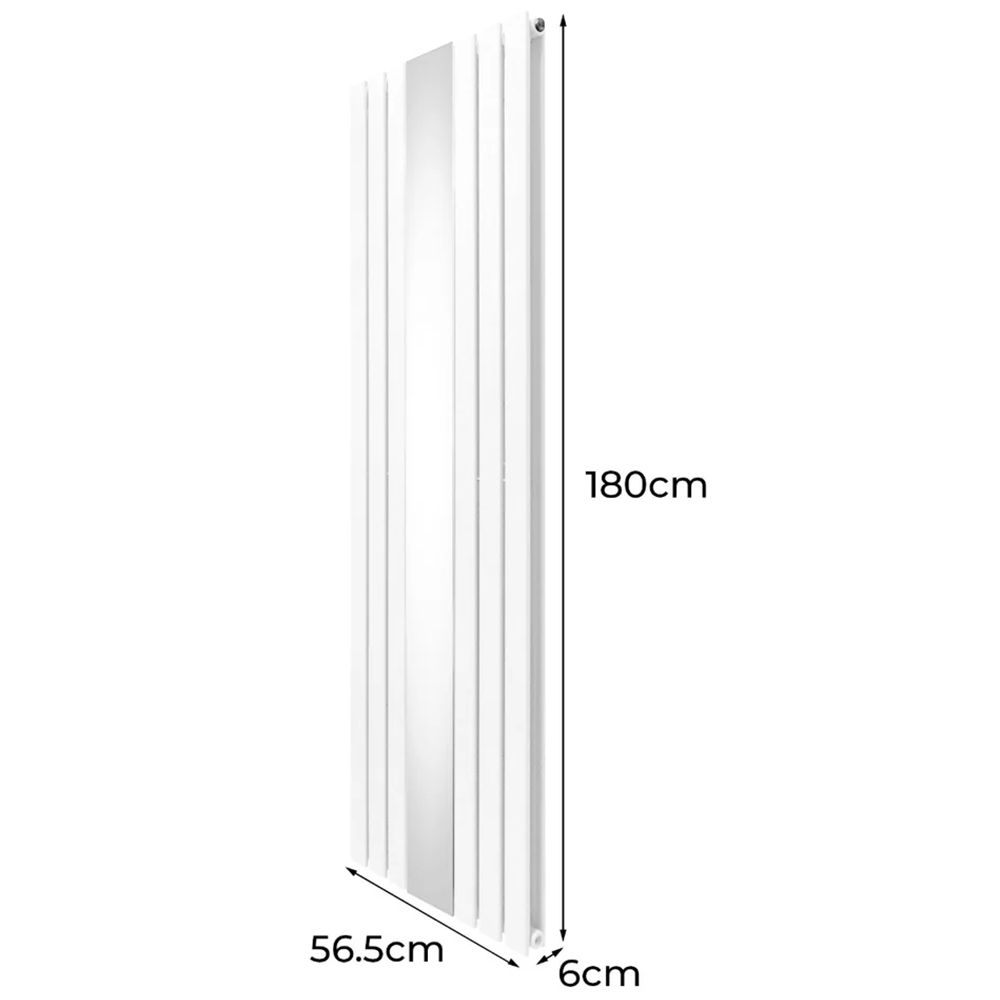 Monster Shop 8092BTU White Flat Panel Mirror Radiator 1800 x 565mm Image 6