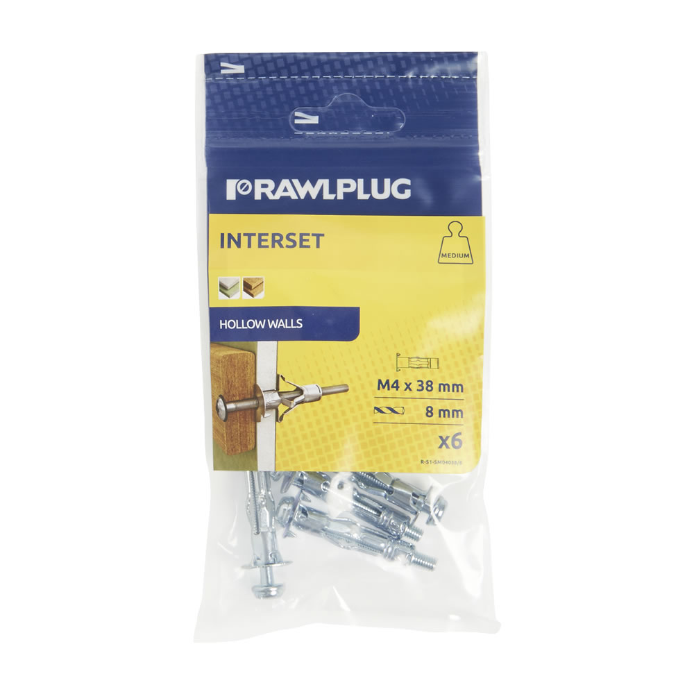 Rawlplug 4 x 38mm Hollow Wall Interest Screws 6 Pack Image 2