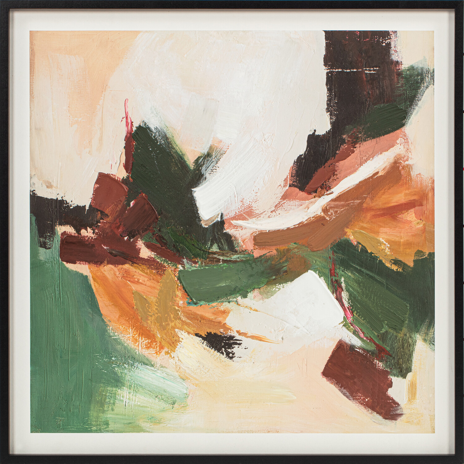 Organic Hand Finished Framed Canvas Neutral Image 1