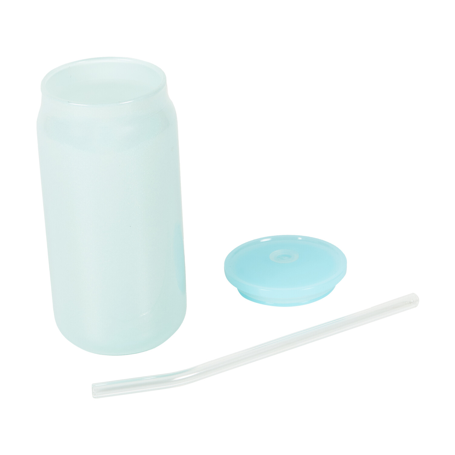 Glass Drinking Jar with Plastic Lid - Multicolour Image 7