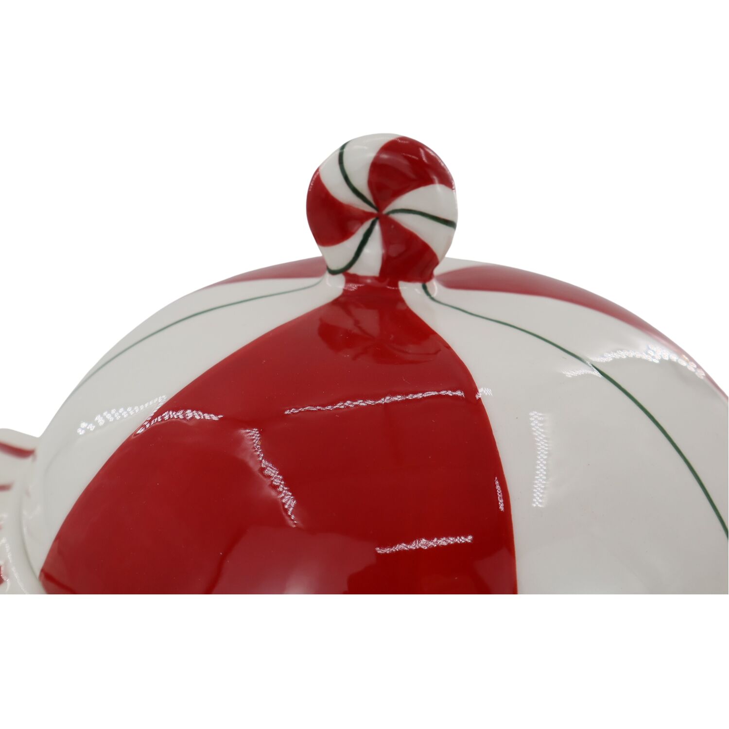 Candy Cane Dish White and Red Image 4
