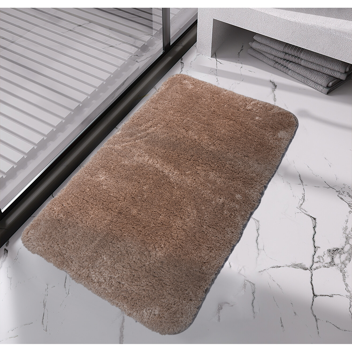Natural Polyester Bath Mat 45 x 75cm Image 2
