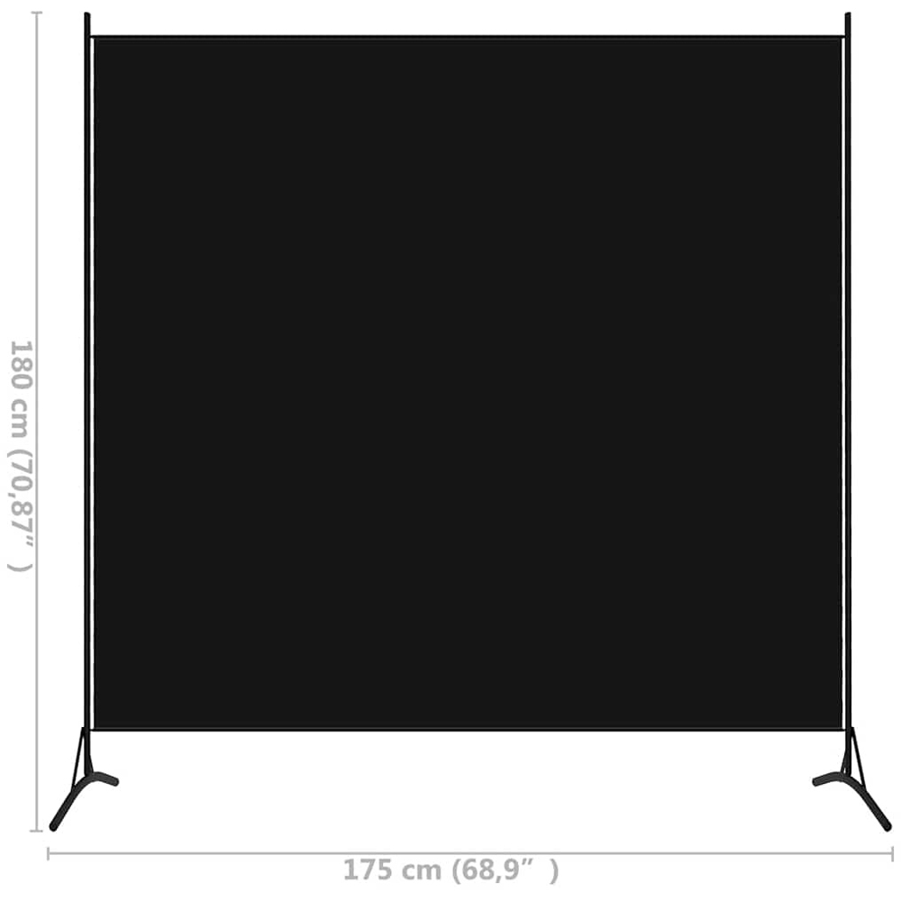 Walplus Single Panel Black Room Divider 175 x 180cm Image 6