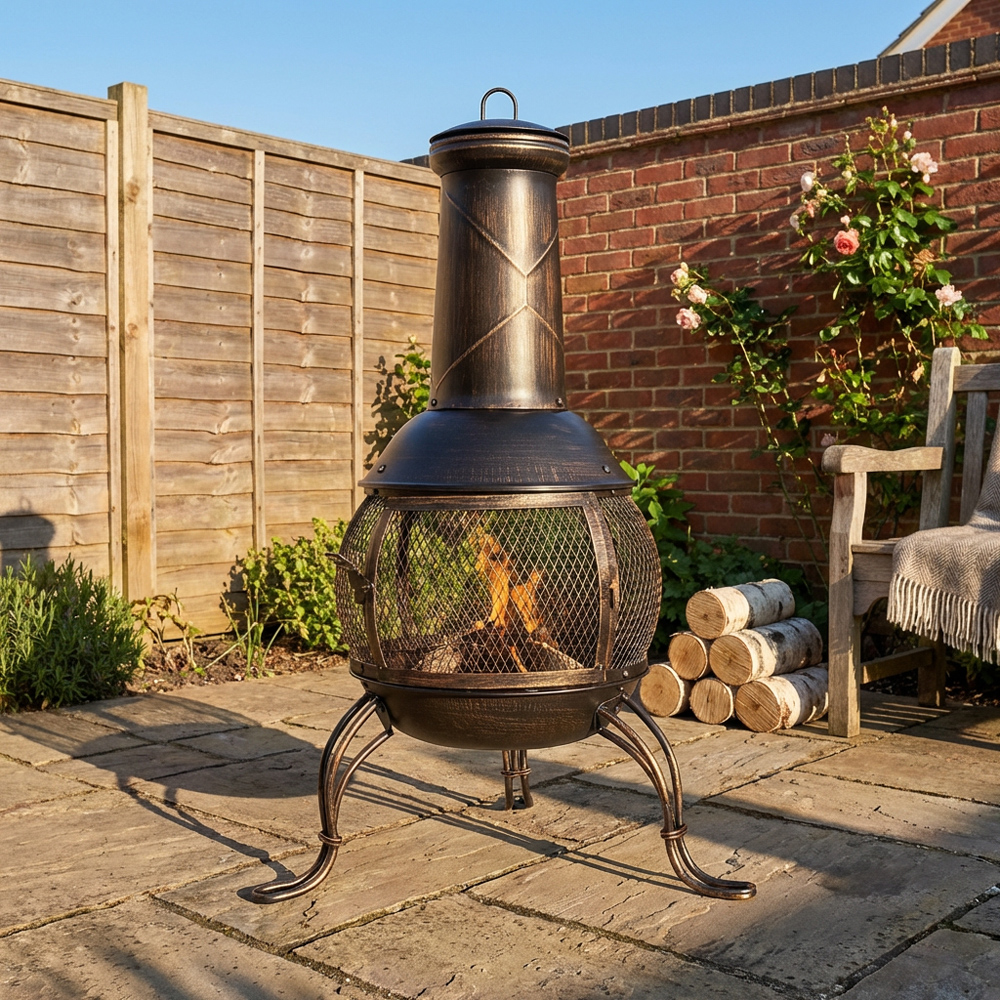 Steel Mesh Chimenea - Bronze Image 7