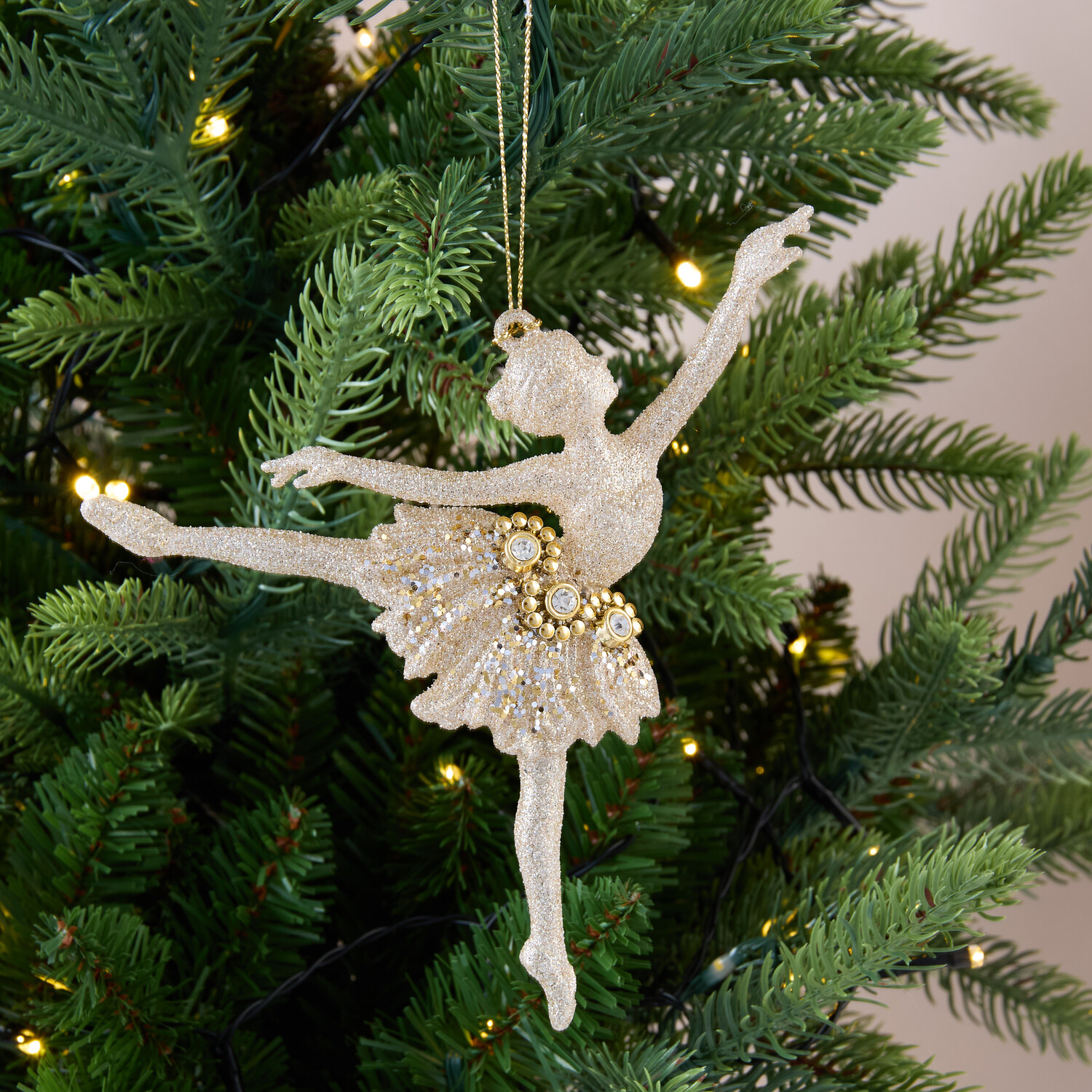 Ballerina Hanging Decoration Gold Image 2