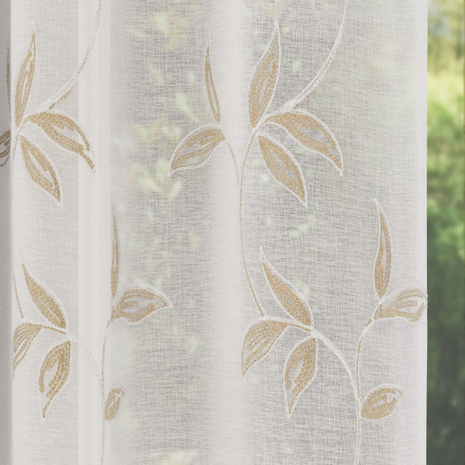 Oasis Voile Panel Curtain Natural 122cm Image 2