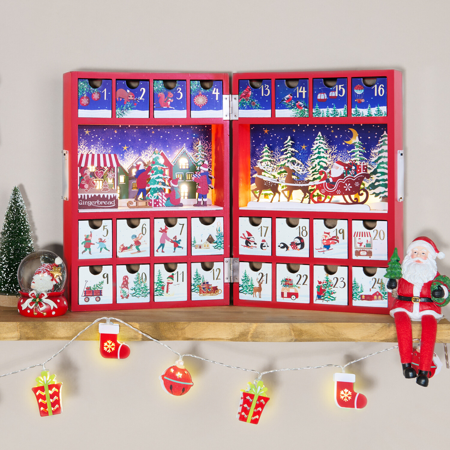 Santa Shelf Sitter Red Image 5