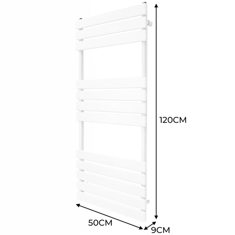 Monster Shop 2070BTU White Flat Panel Towel Radiator 1200 x 500mm Image 6