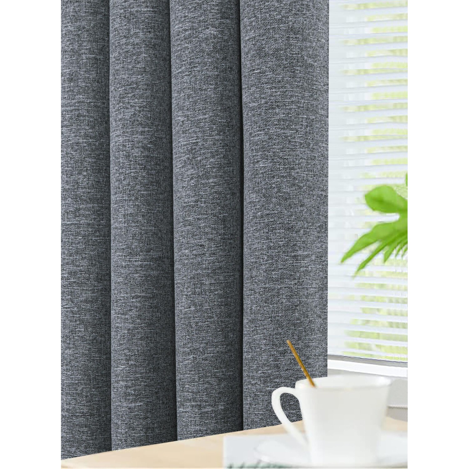 Divante Dusk Blackout Thermal Curtains - Charcoal / 183cm / 168cm Image 4