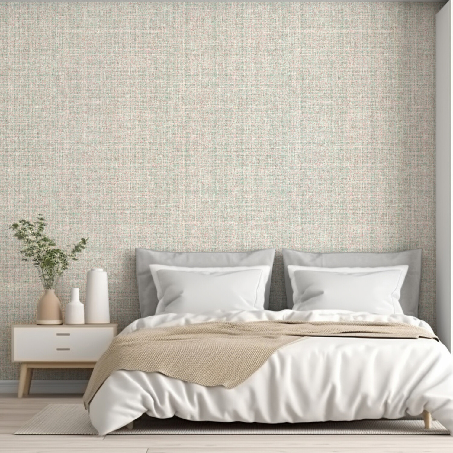 Woven Texture Wallpaper - Warm Grey Image 6