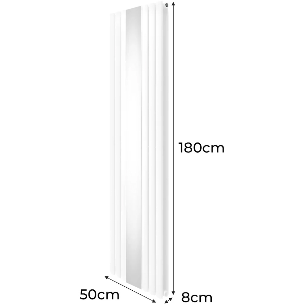 Monster Shop 5009 BTU White Oval Mirror Radiator and Valves 1800 x 500mm Image 6