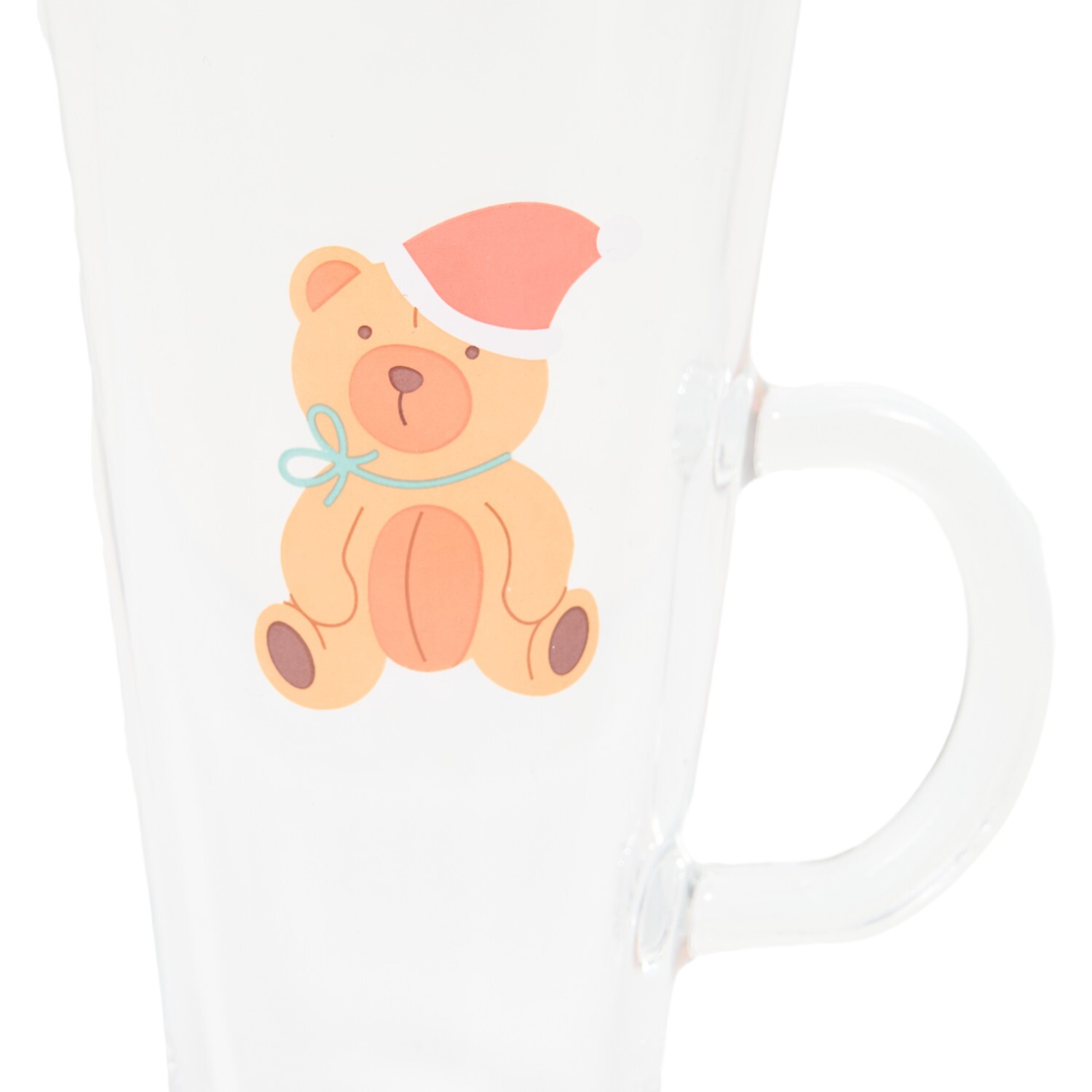 Christmas Bear or Bow Glass Latte Mug Image 6