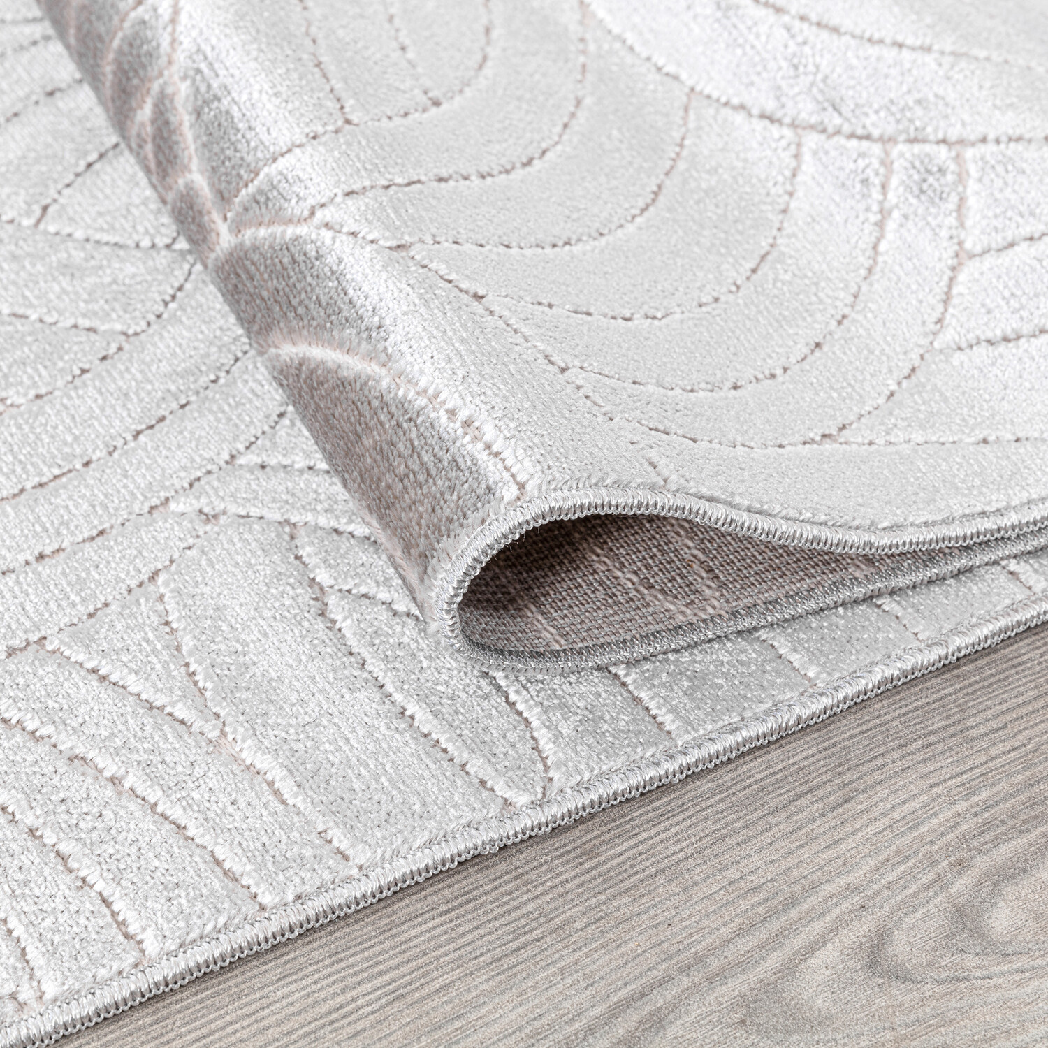 Eglomise Curve Lines Rug  - Cream Image 2