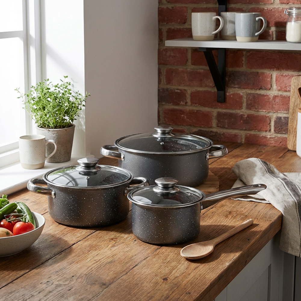 6 Piece Cookware Set Dark Grey - Grey Image 7