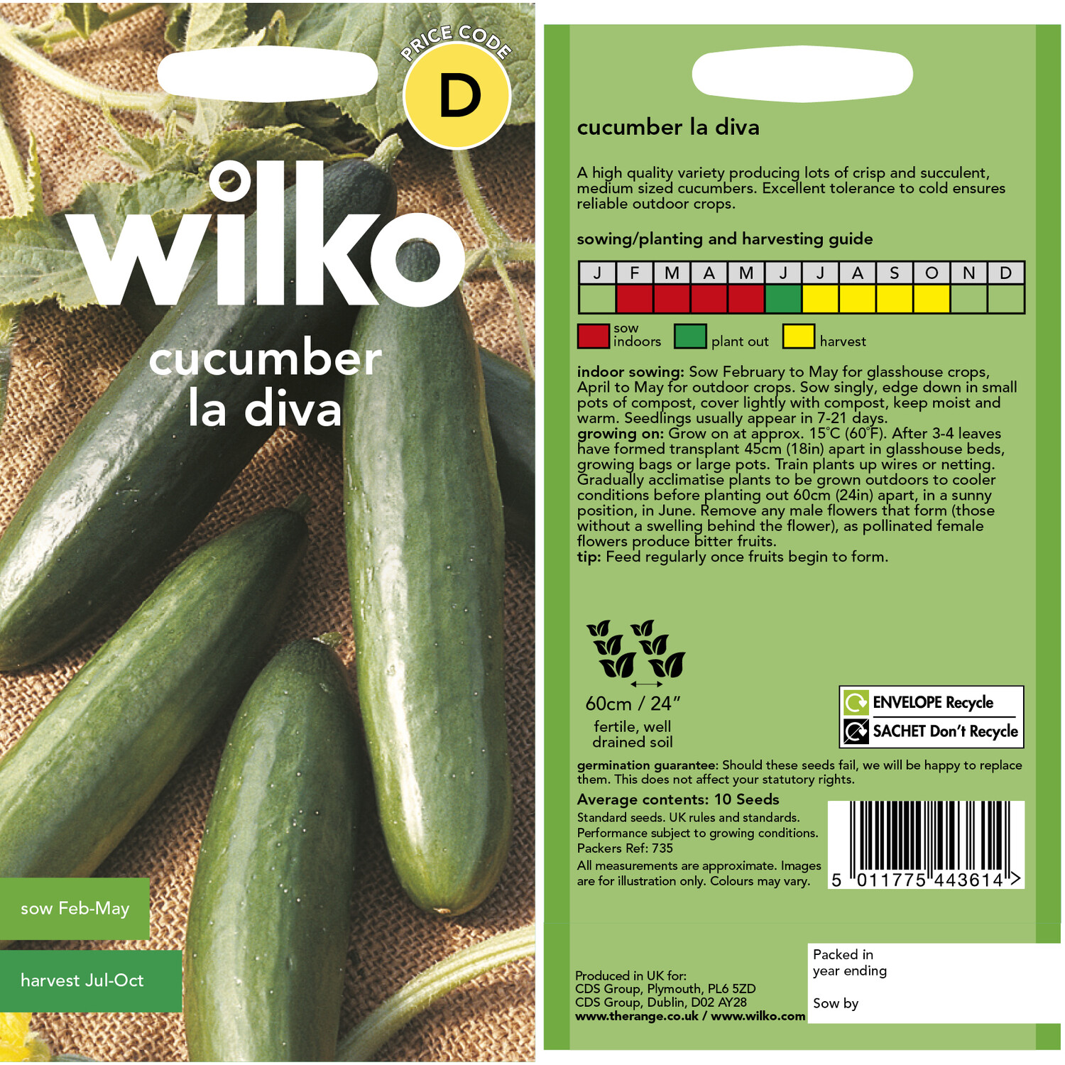 Cucumber La Diva Seeds Green Image 3