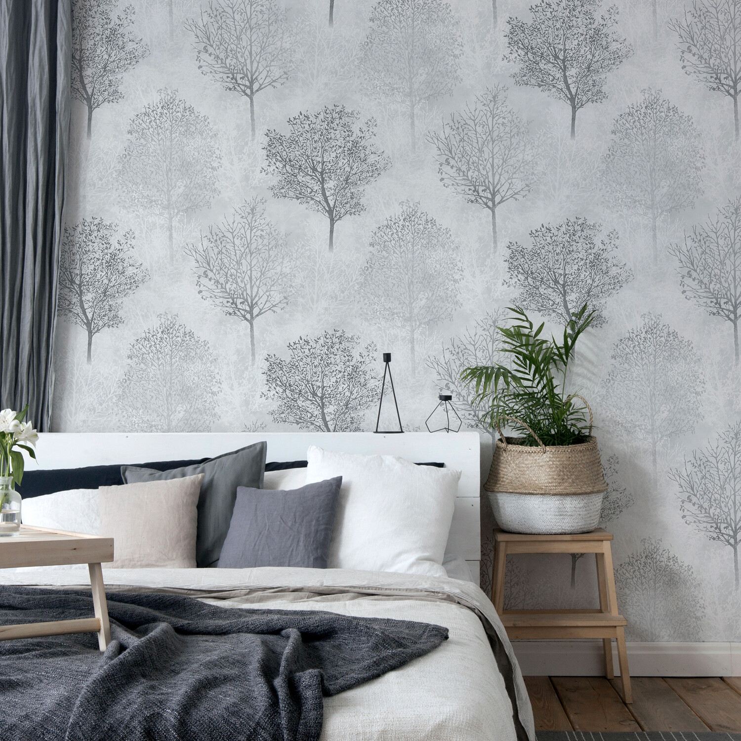 Wonderland Textured Wallpaper - Monochrome Image 2