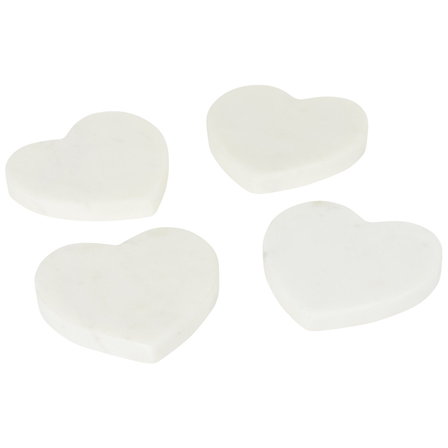 Pack of 4 Marble Heart Shape Coaster - White Image 3