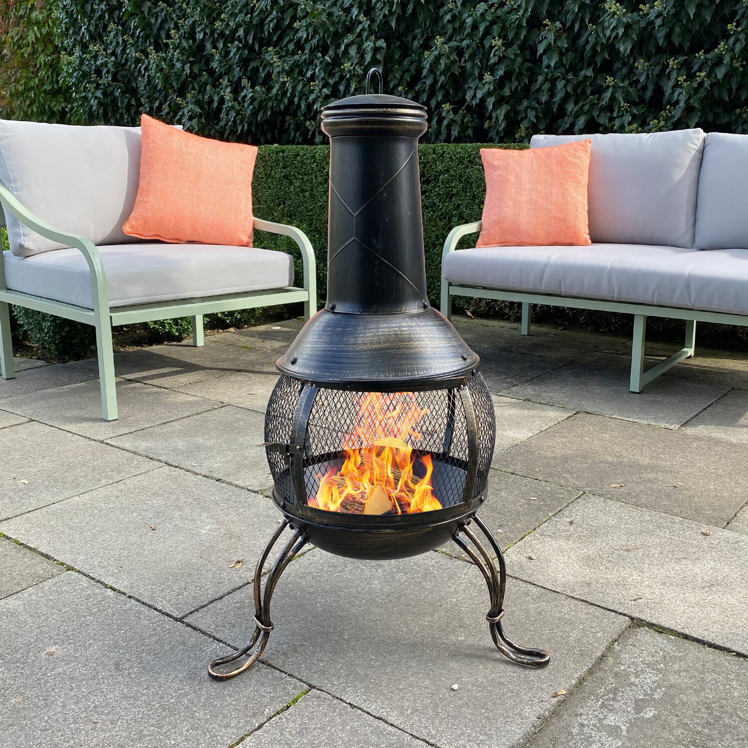 Steel Mesh Chimenea - Bronze Image 8