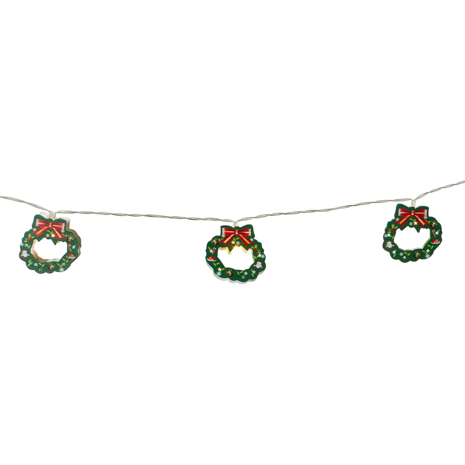 20 LED Christmas Wreath String Light - Green Image 2