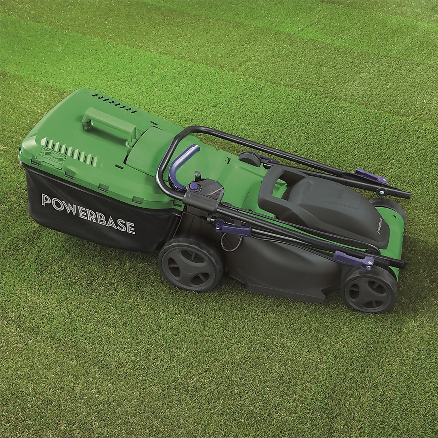 Powerbase 1400W 34cm Green Electric Lawn Mower Image 3
